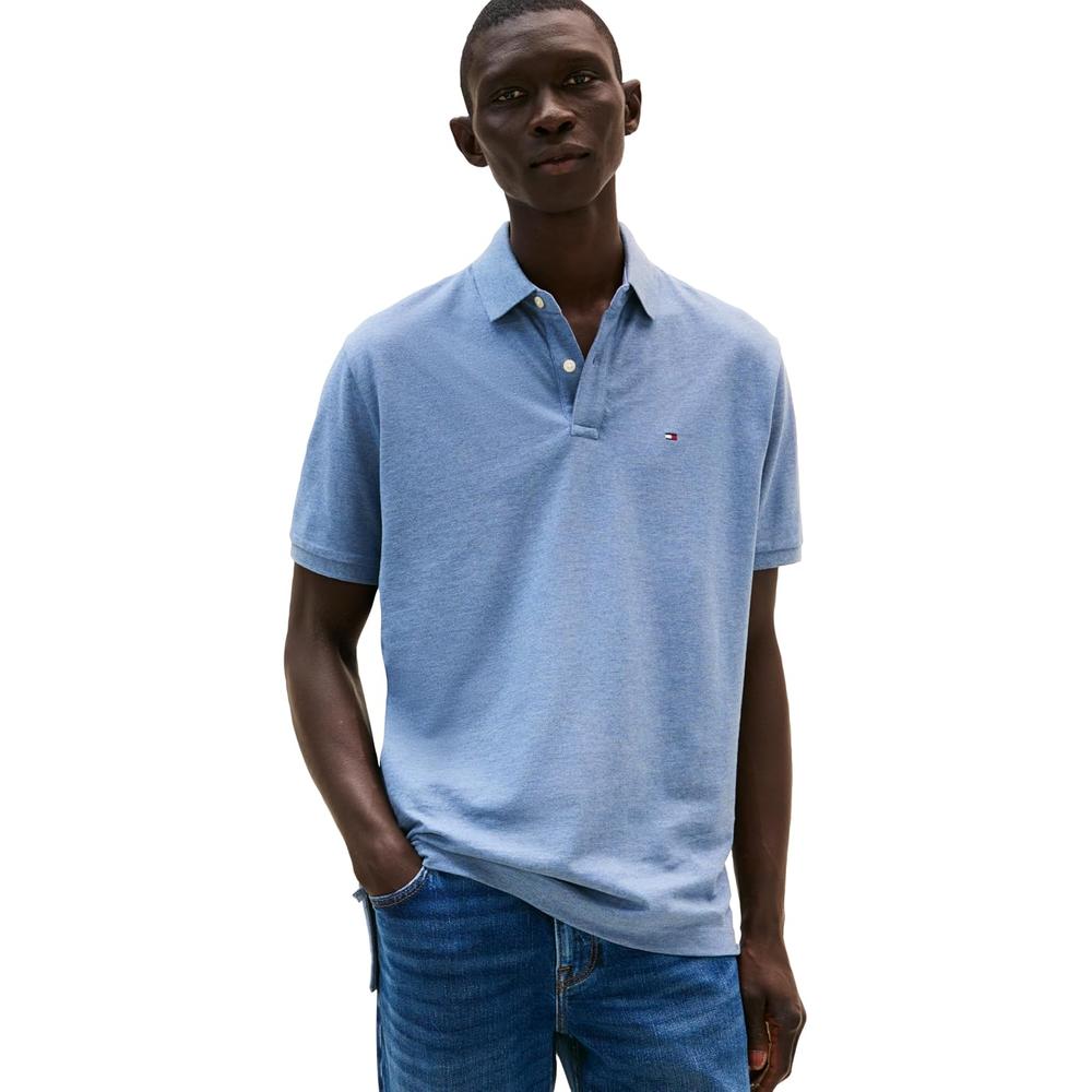 POLO PARA HOMBRE TOMMY HILFIGER CLASSIC FIT MANGA CORTA AZUL MEDIO - 1