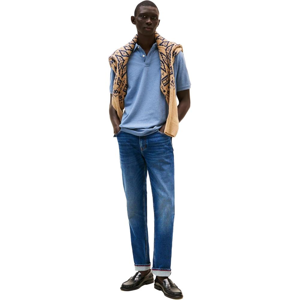 POLO PARA HOMBRE TOMMY HILFIGER CLASSIC FIT MANGA CORTA AZUL MEDIO - 3