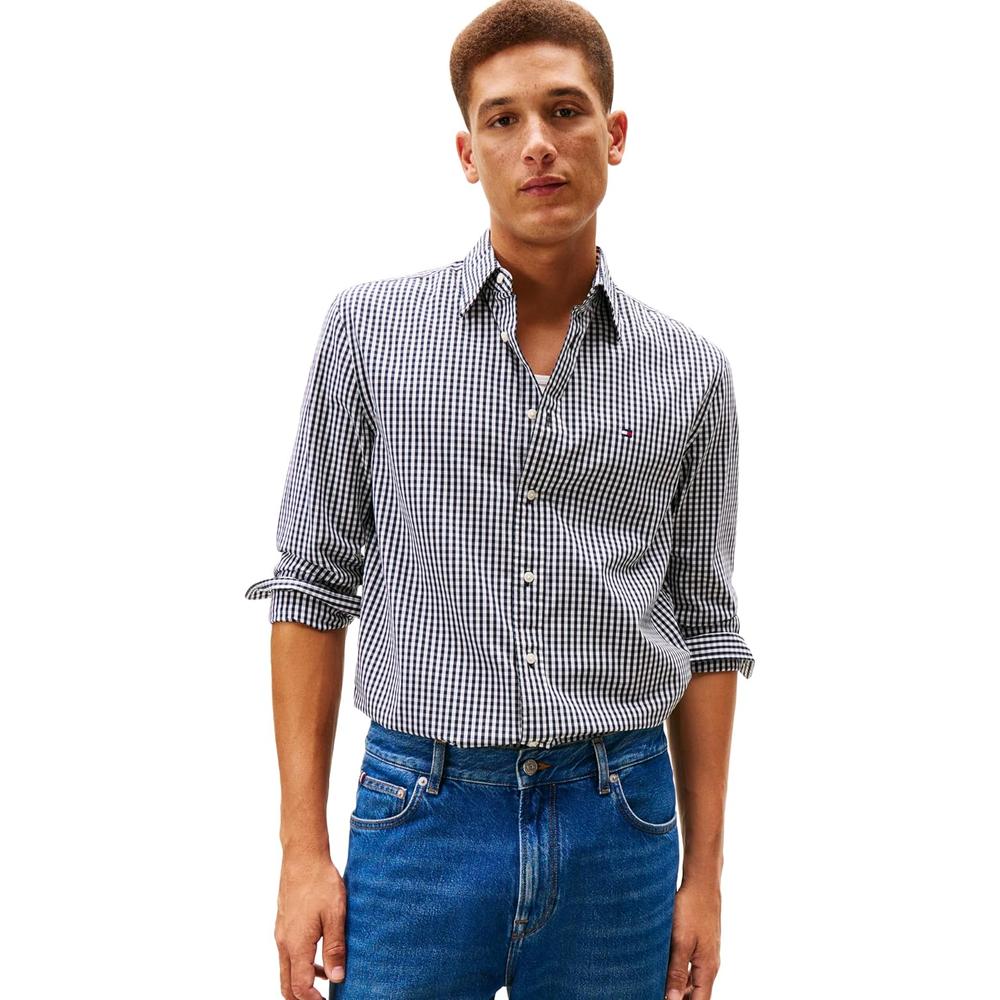 CAMISA PARA HOMBRE TOMMY HILFIGER REGULAR FIT MANGA LARGA NEGRO - 1