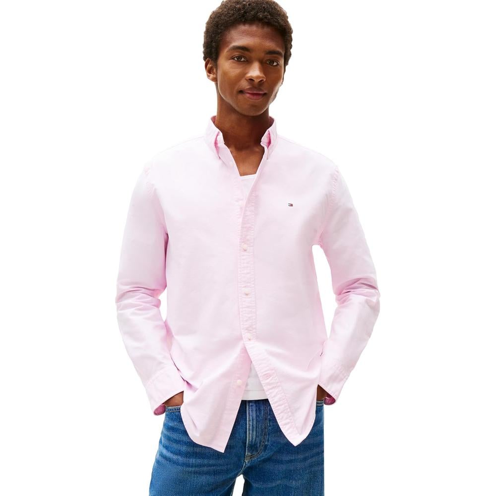 CAMISA PARA HOMBRE TOMMY HILFIGER OXFORD REGULAR FIT MANGA LARGA ROSA PETALO - 1