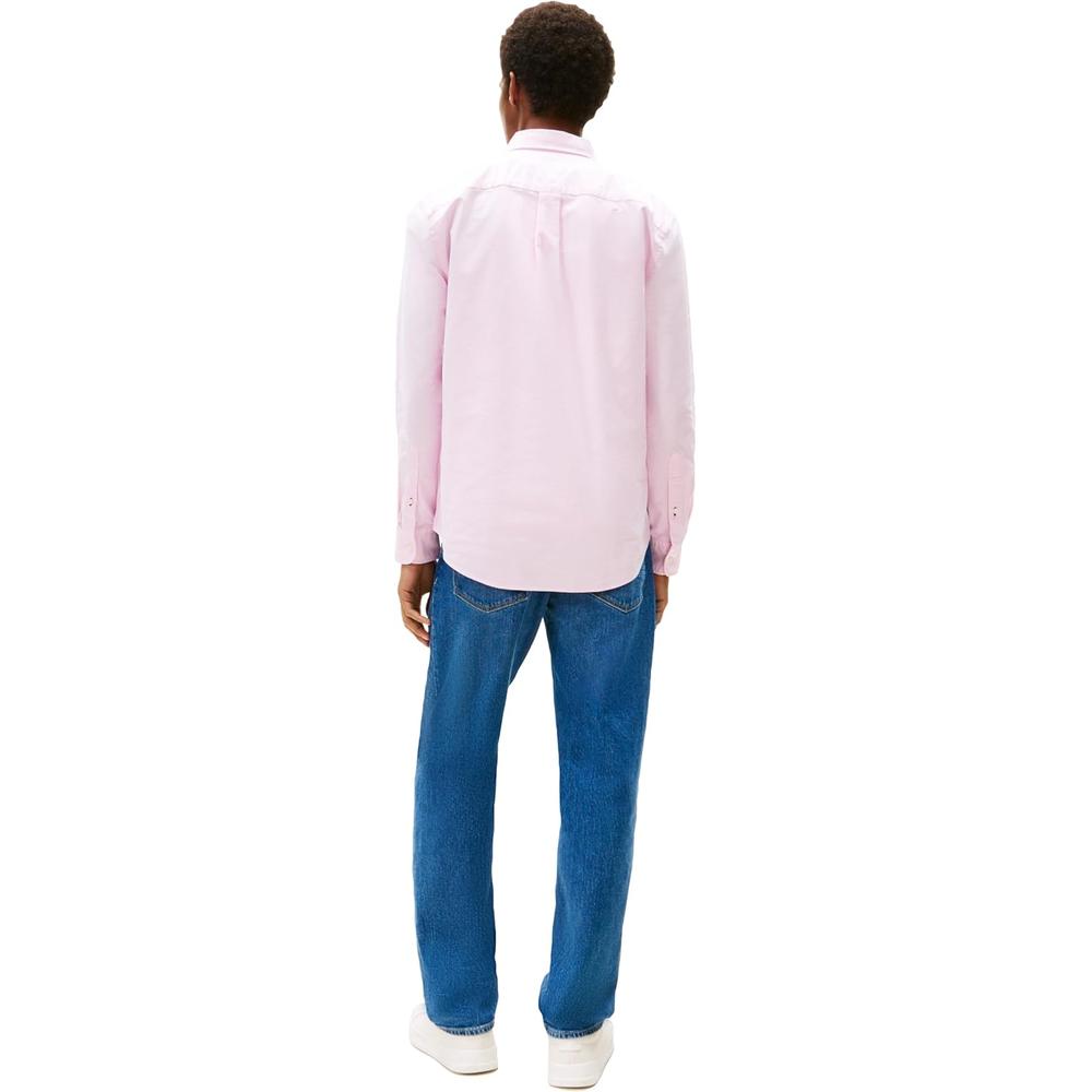 CAMISA PARA HOMBRE TOMMY HILFIGER OXFORD REGULAR FIT MANGA LARGA ROSA PETALO - 4