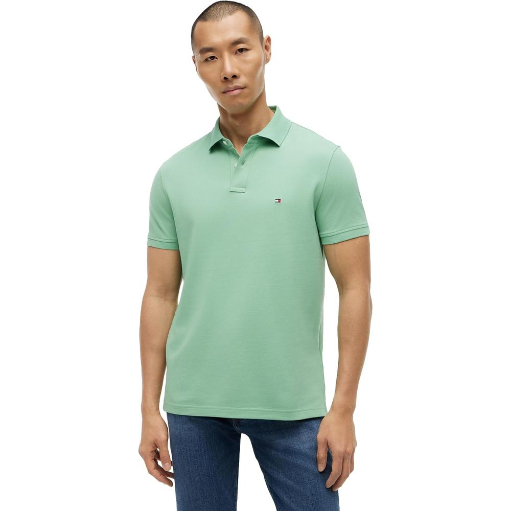 POLO PARA HOMBRE TOMMY HILFIGER 1985 REGULAR FIT MANGA CORTA VERDE CÉSPED - 1