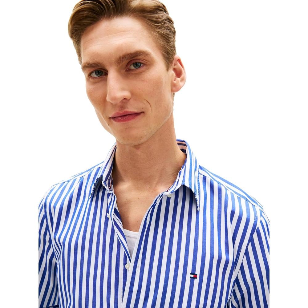 CAMISA PARA HOMBRE TOMMY HILFIGER REGULAR FIT MANGA LARGA AZUL WEDGE BLANCO - 2