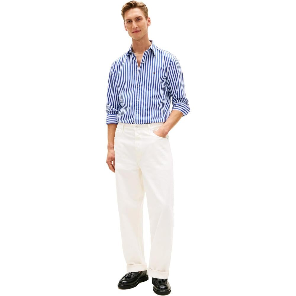 CAMISA PARA HOMBRE TOMMY HILFIGER REGULAR FIT MANGA LARGA AZUL WEDGE BLANCO - 3