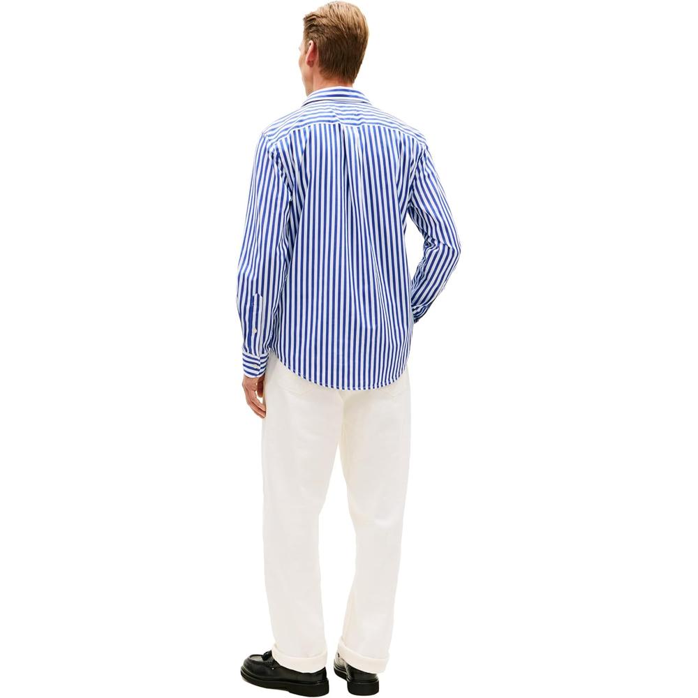 CAMISA PARA HOMBRE TOMMY HILFIGER REGULAR FIT MANGA LARGA AZUL WEDGE BLANCO - 4