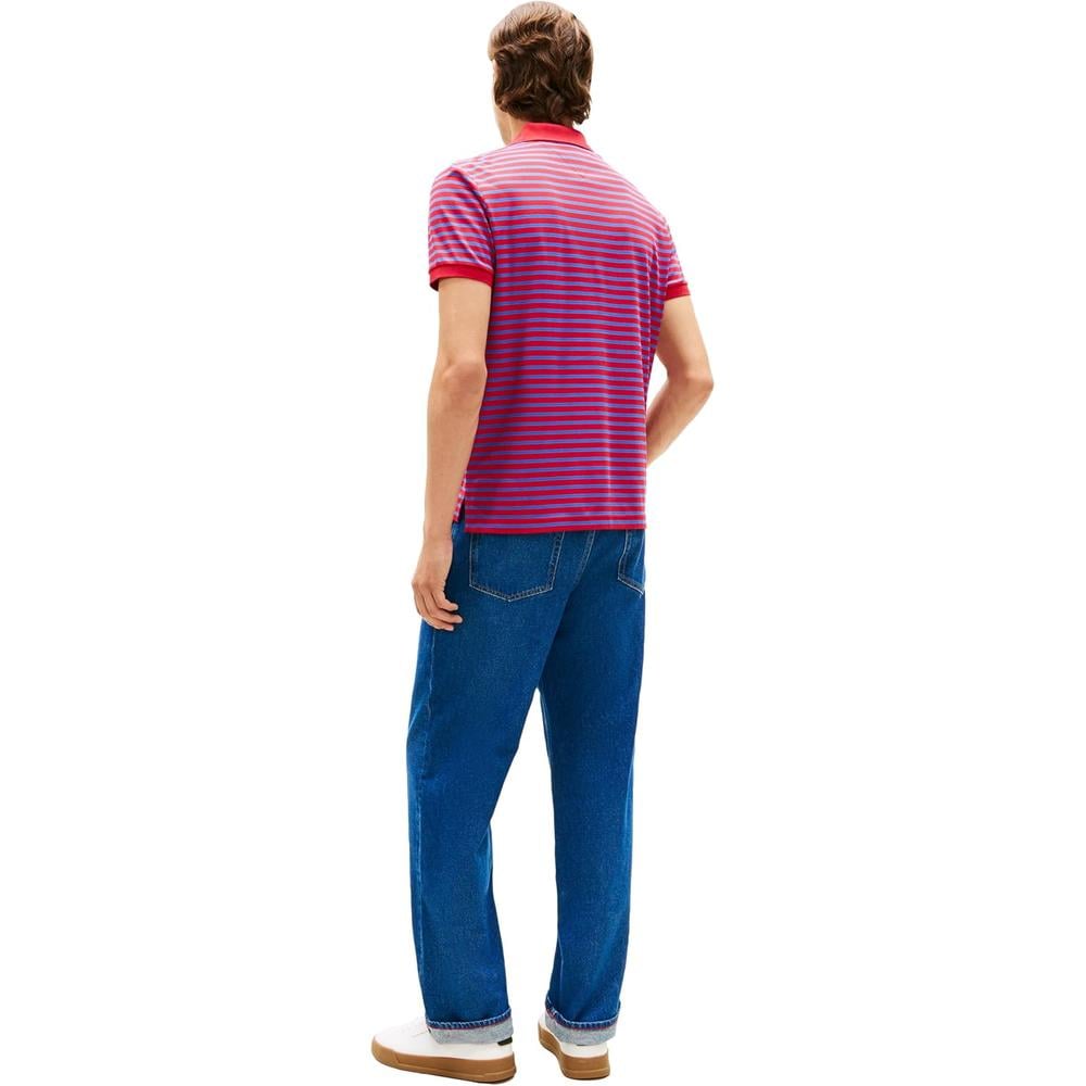 POLO PARA HOMBRE TOMMY HILFIGER REGULAR FIT MANGA CORTA ROJO MEDIO Y AZUL ORBITA - 5