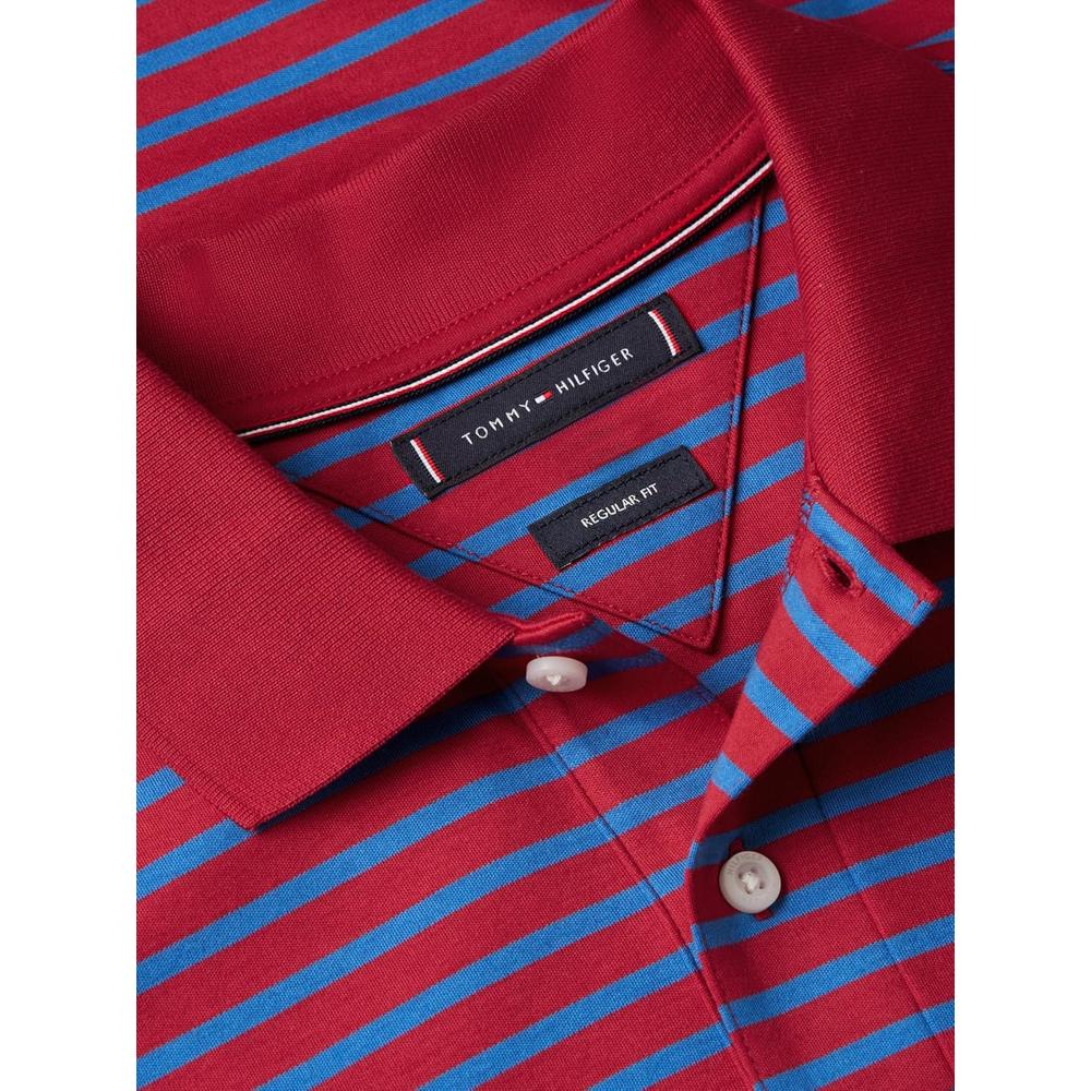 POLO PARA HOMBRE TOMMY HILFIGER REGULAR FIT MANGA CORTA ROJO MEDIO Y AZUL ORBITA - 6
