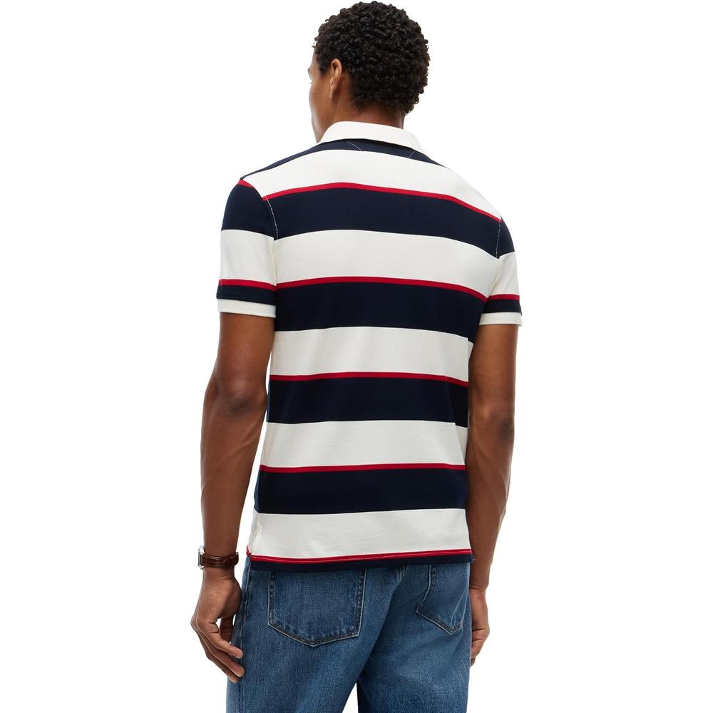 POLO PARA HOMBRE TOMMY HILFIGER 1985 SLIM FIT MANGA CORTA MARFIL AZUL MARINO - 4