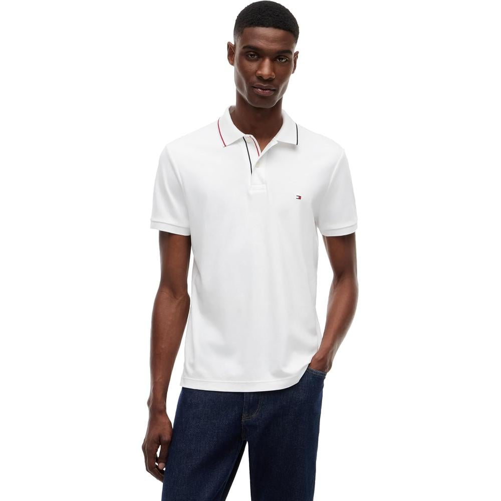 POLO PARA HOMBRE TOMMY HILFIGER LIQUID COTTON SLIM FIT MANGA CORTA BLANCO - 1