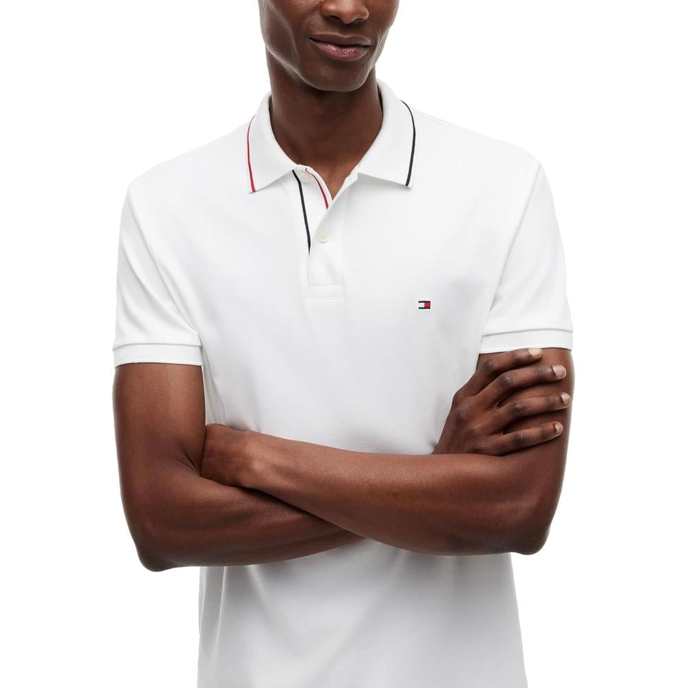 POLO PARA HOMBRE TOMMY HILFIGER LIQUID COTTON SLIM FIT MANGA CORTA BLANCO - 2