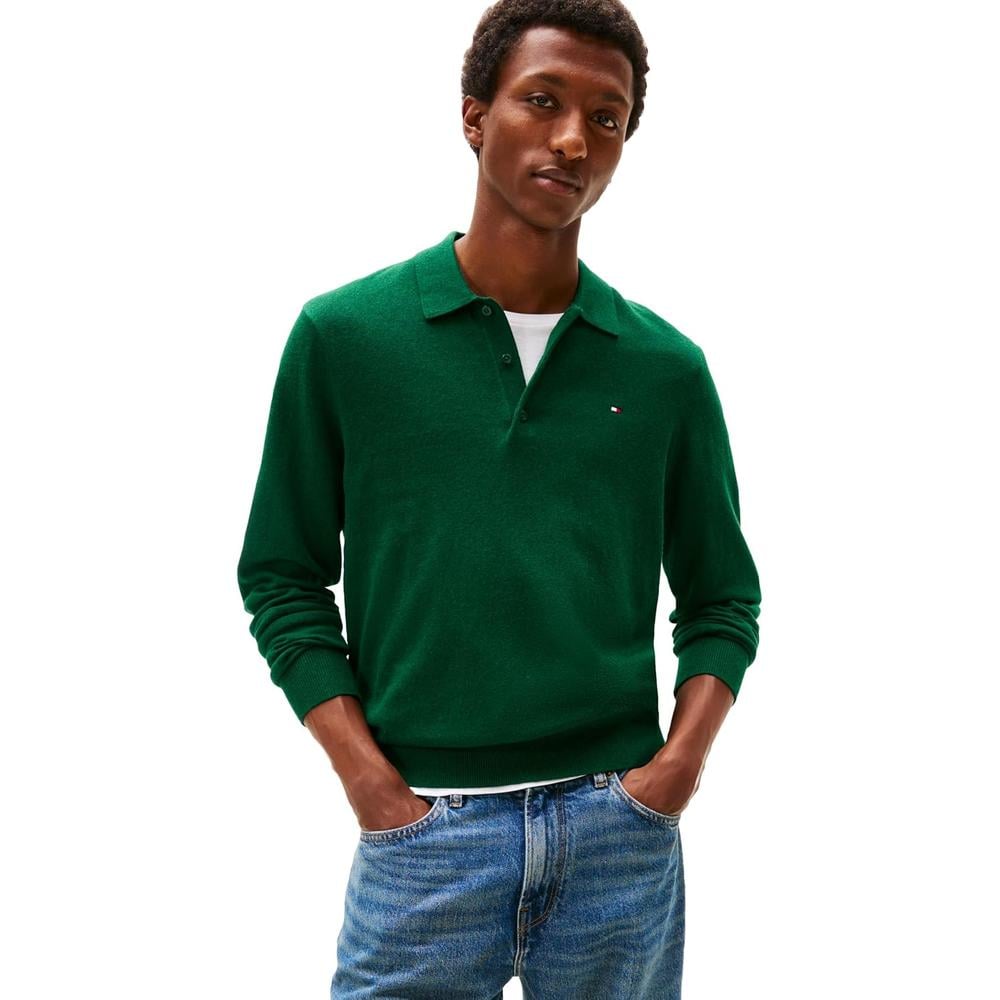 POLERA PARA HOMBRE TOMMY HILFIGER ESSENTIAL REGULAR FIT VERDE JASPEADO - 1