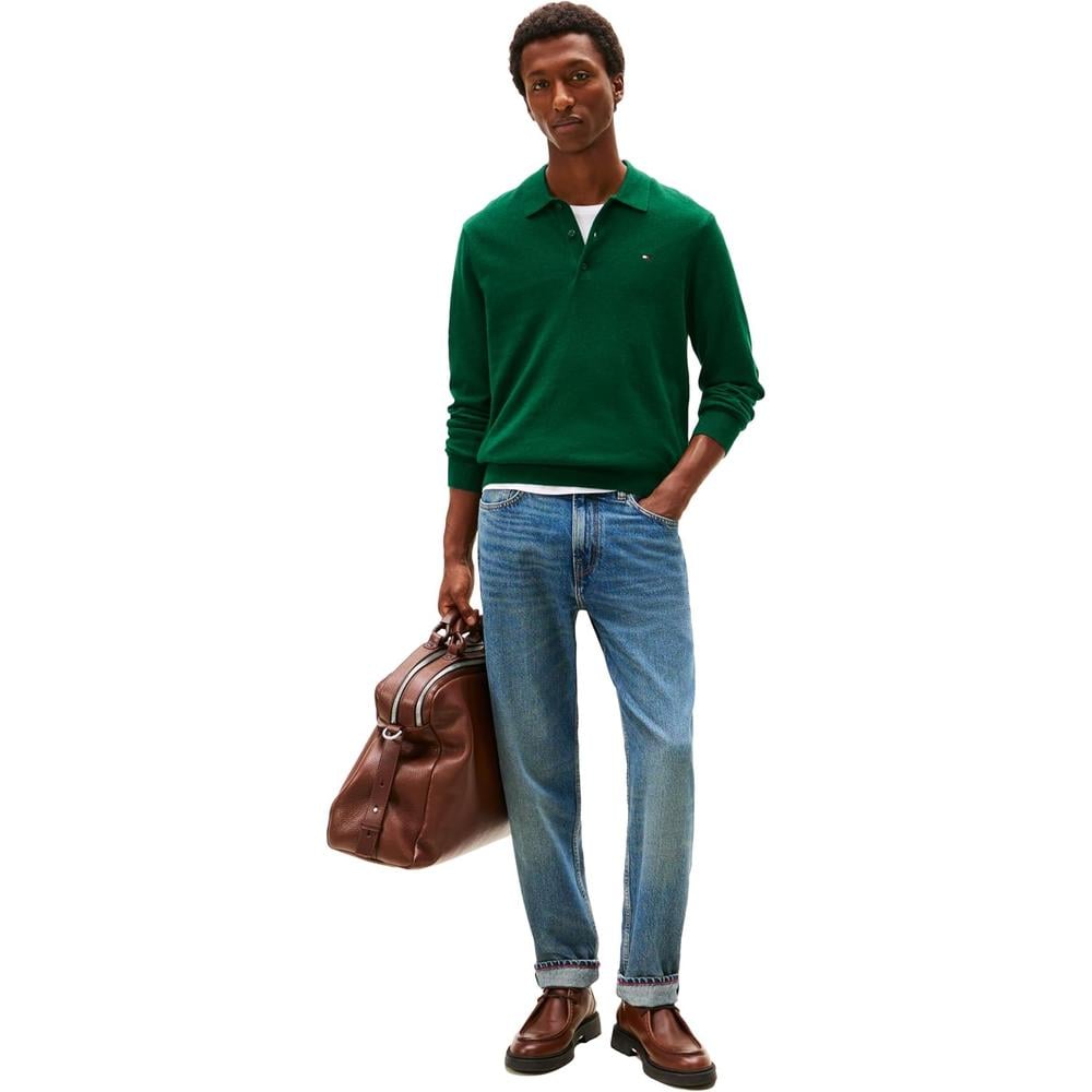 POLERA PARA HOMBRE TOMMY HILFIGER ESSENTIAL REGULAR FIT VERDE JASPEADO - 3