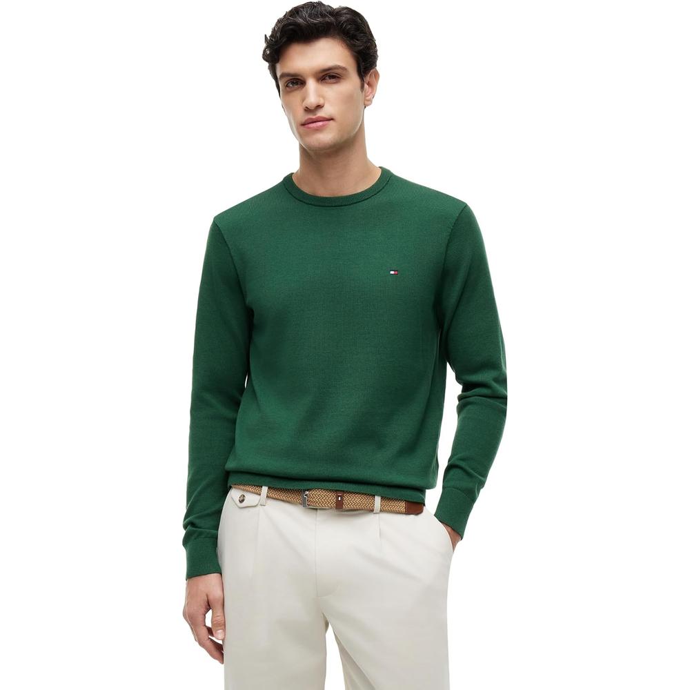 POLERA PARA HOMBRE TOMMY HILFIGER ESSENTIAL REGULAR FIT VERDE OLIVA - 1
