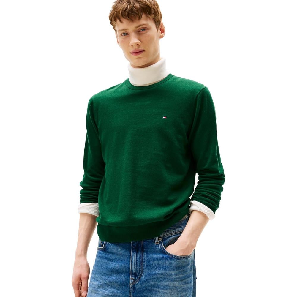 POLERA PARA HOMBRE TOMMY HILFIGER ESSENTIAL REGULAR FIT VERDE JASPEADO - 1