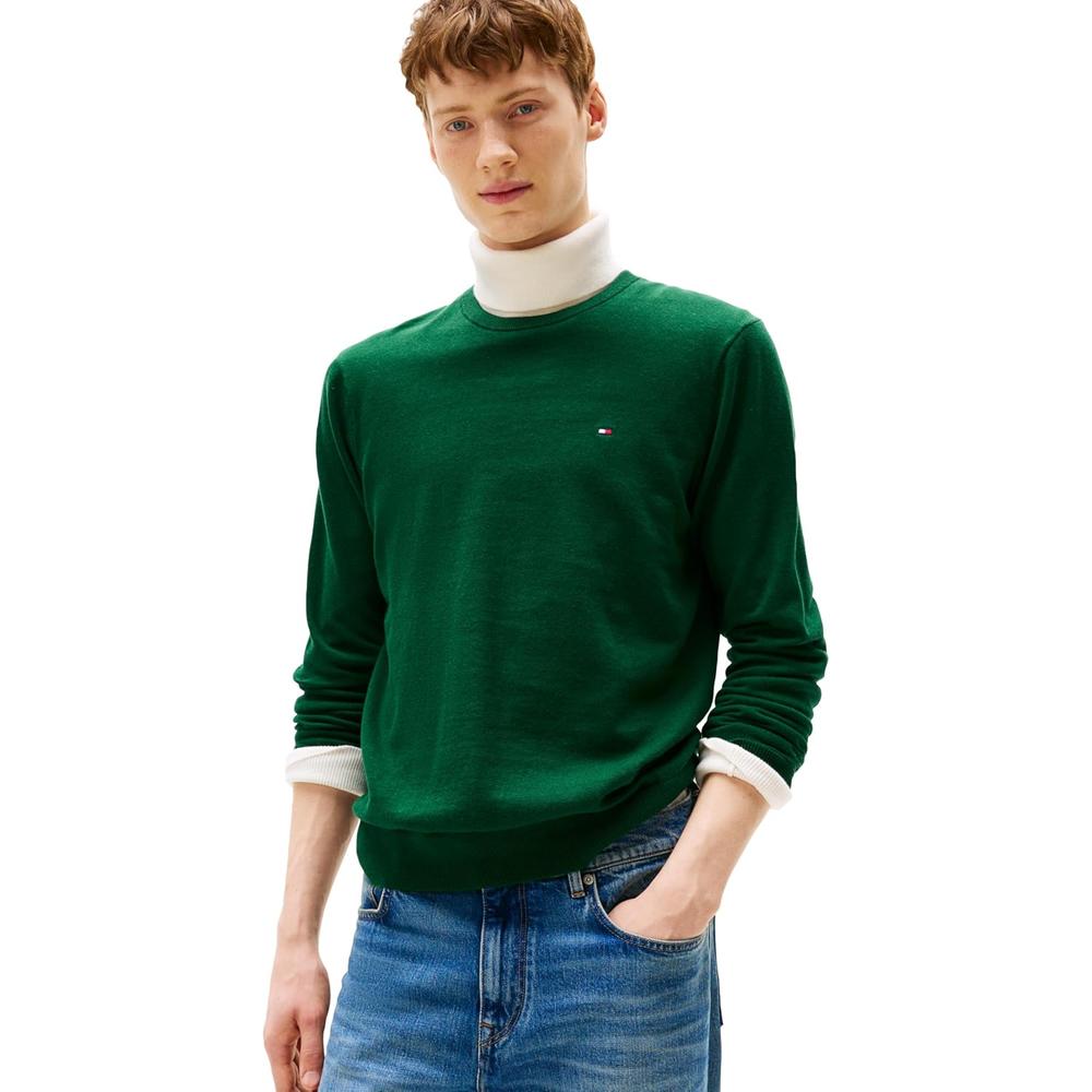 POLERA PARA HOMBRE TOMMY HILFIGER ESSENTIAL REGULAR FIT VERDE JASPEADO - 1