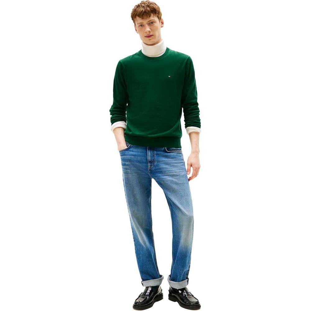 POLERA PARA HOMBRE TOMMY HILFIGER ESSENTIAL REGULAR FIT VERDE JASPEADO - 3