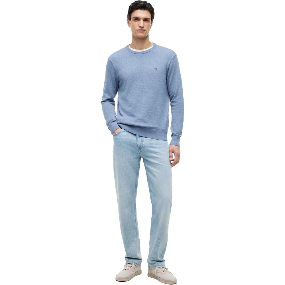 POLERA PARA HOMBRE TOMMY HILFIGER ESSENTIAL REGULAR FIT AZUL CLARO JASPEADO - 3