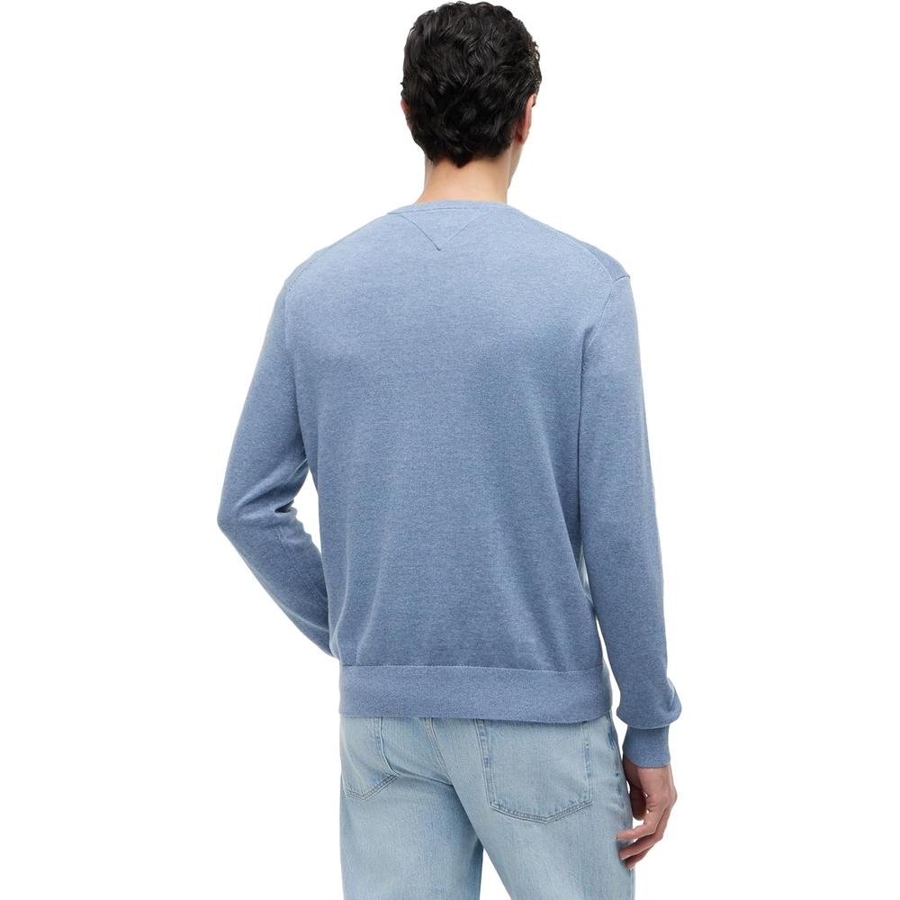 POLERA PARA HOMBRE TOMMY HILFIGER ESSENTIAL REGULAR FIT AZUL CLARO JASPEADO - 4