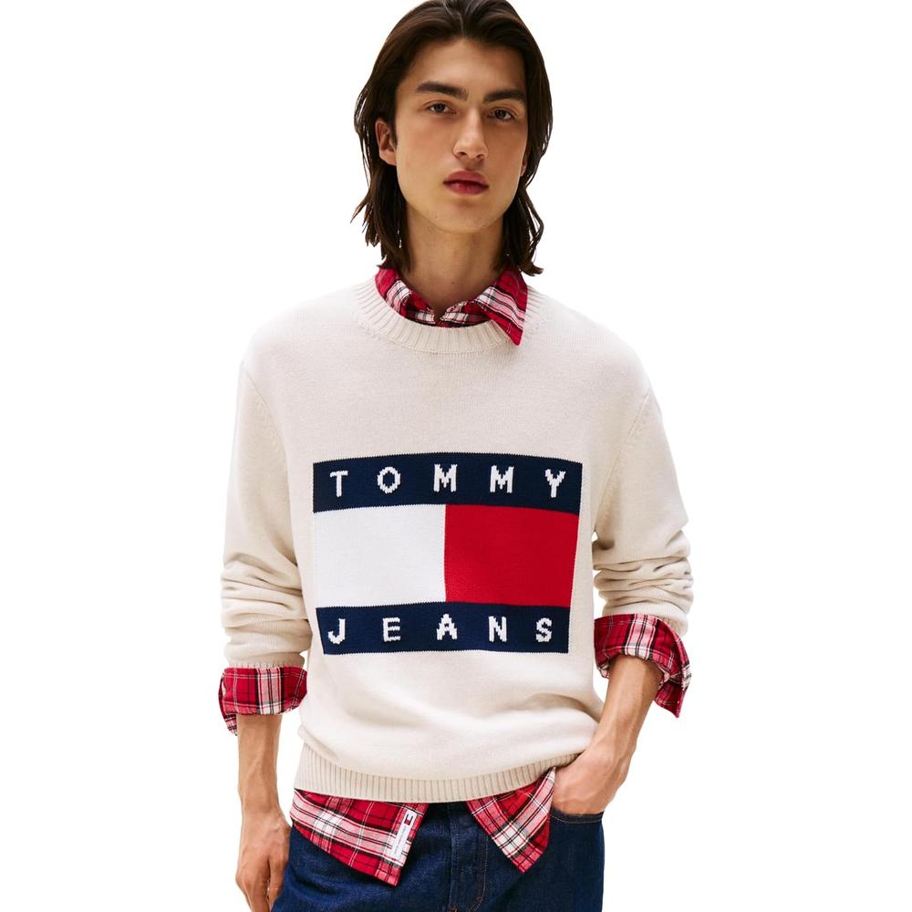 POLERA PARA HOMBRE TOMMY HILFIGER ESSENTIAL REGULAR FIT BLANCO ANTIGUO JASPEADO - 1