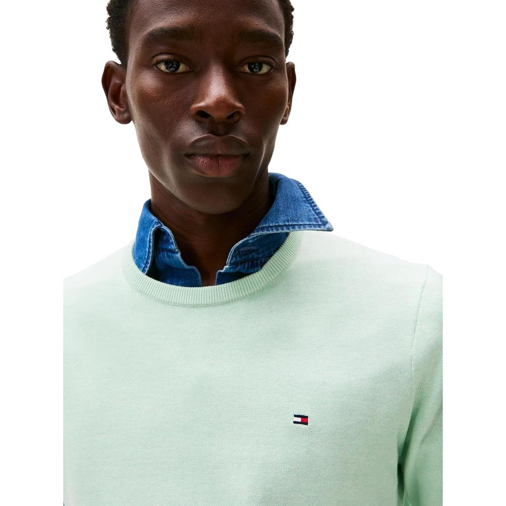POLERA PARA HOMBRE TOMMY HILFIGER ESSENTIAL REGULAR FIT VERDE MENTA JASPEADO - 2
