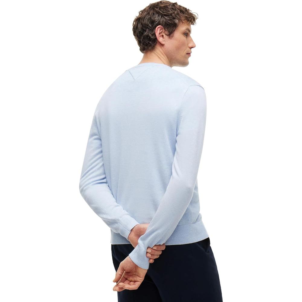 POLERA PARA HOMBRE TOMMY HILFIGER ESSENTIAL REGULAR FIT AZUL CIELO JASPEADO - 4