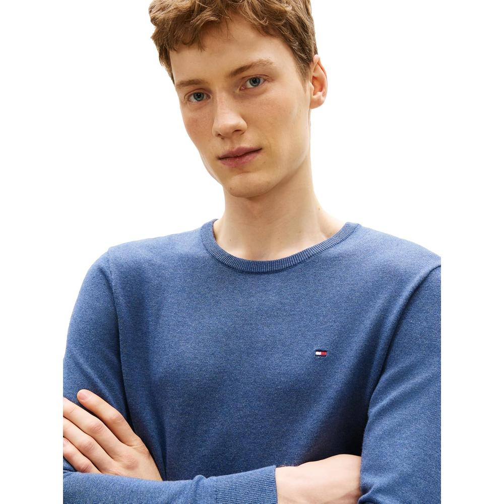 POLERA PARA HOMBRE TOMMY HILFIGER ESSENTIAL REGULAR FIT AZUL JASPEADO - 2
