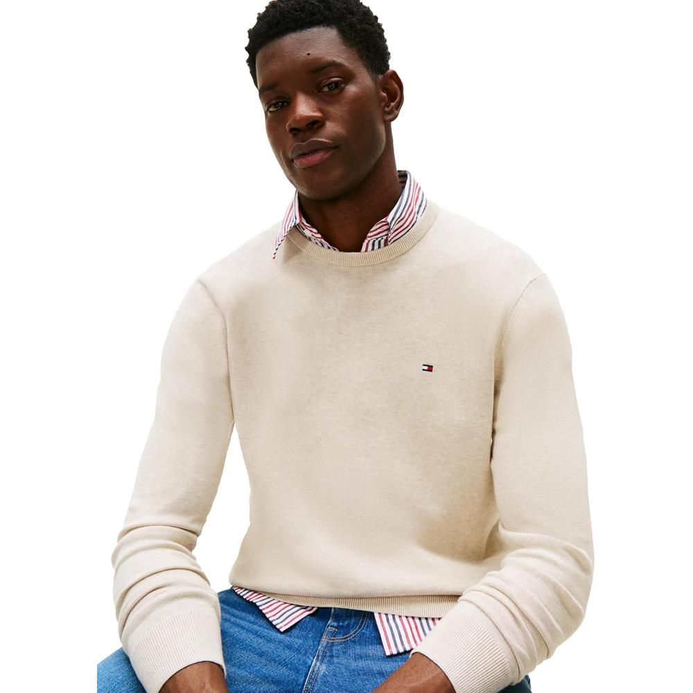 POLERA PARA HOMBRE TOMMY HILFIGER ESSENTIAL REGULAR FIT BEIGE JASPEADO - 2