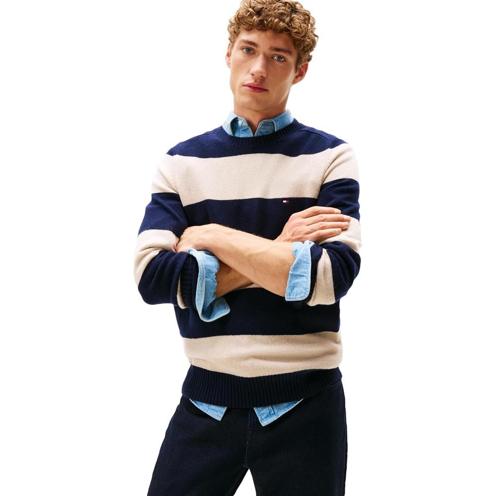 POLERA PARA HOMBRE TOMMY HILFIGER LAMBSWOOL CUELLO REDONDO MANGA LARGA REGULAR FIT - 1