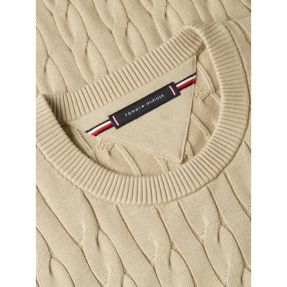 POLERA PARA HOMBRE TOMMY HILFIGER CUELLO REDONDO TEJIDO DE CABLE MANGA LARGA MARRÓN SÁNDALO - 6
