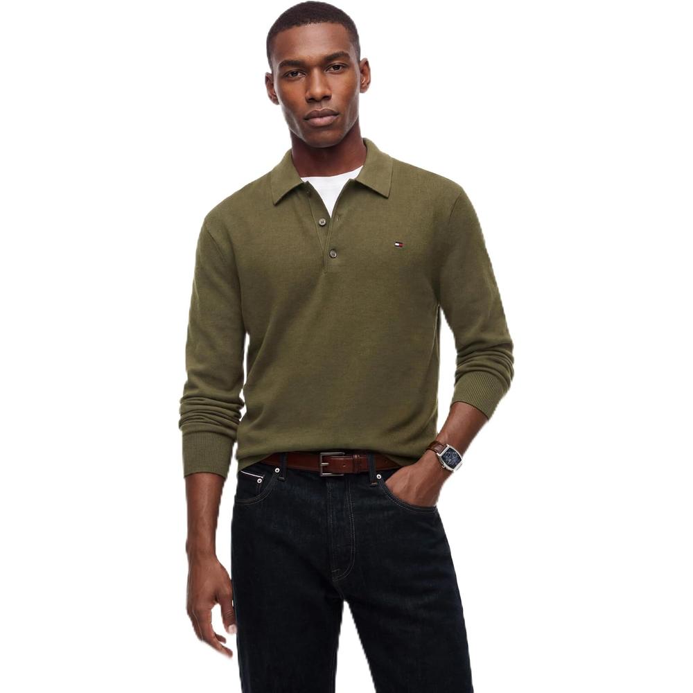 POLERA PARA HOMBRE TOMMY HILFIGER ESSENTIAL REGULAR FIT VERDE OSCURO - 1