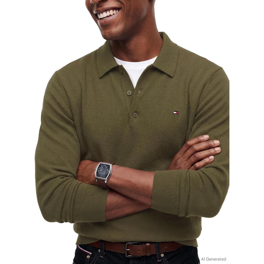 POLERA PARA HOMBRE TOMMY HILFIGER ESSENTIAL REGULAR FIT VERDE OSCURO - 2