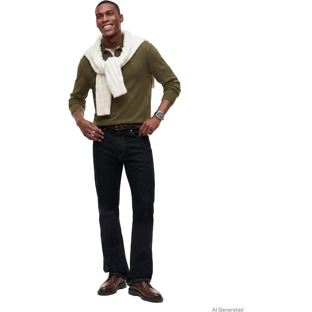 POLERA PARA HOMBRE TOMMY HILFIGER ESSENTIAL REGULAR FIT VERDE OSCURO - 3