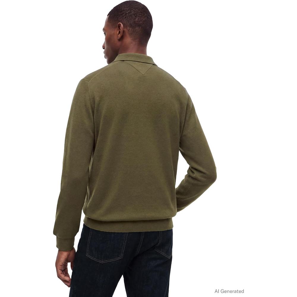 POLERA PARA HOMBRE TOMMY HILFIGER ESSENTIAL REGULAR FIT VERDE OSCURO - 4
