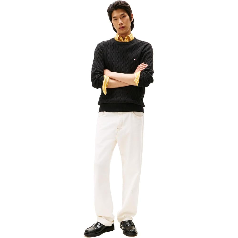 POLERA PARA HOMBRE TOMMY HILFIGER CUELLO REDONDO TEJIDO DE CABLE MANGA LARGA - 3