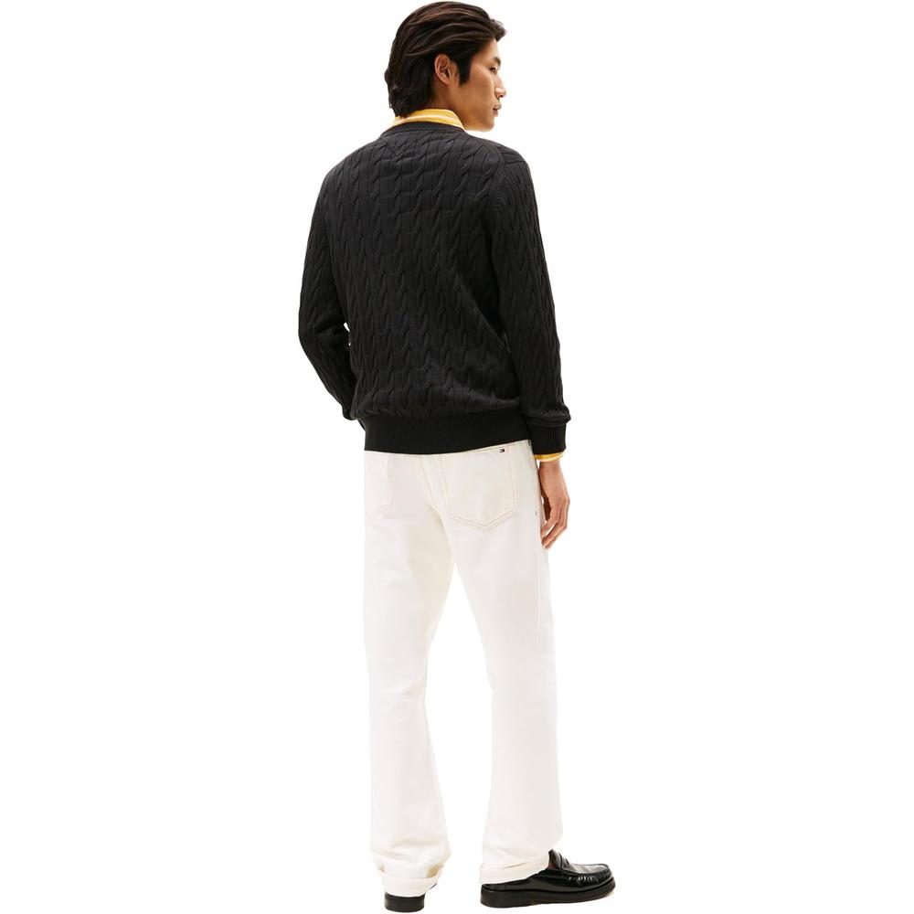POLERA PARA HOMBRE TOMMY HILFIGER CUELLO REDONDO TEJIDO DE CABLE MANGA LARGA - 4