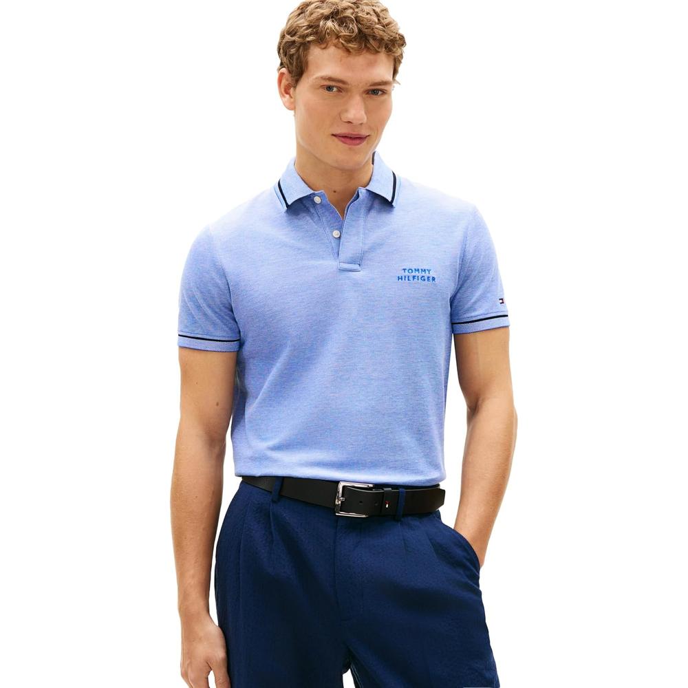 POLO PARA HOMBRE TOMMY HILFIGER REGULAR FIT MANGA CORTA ROJO Y BLANCO - 1