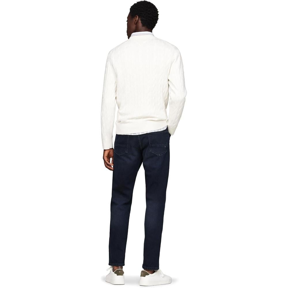 POLERA PARA HOMBRE TOMMY HILFIGER CUELLO REDONDO TEJIDO DE CABLE MANGA LARGA MARFIL - 3