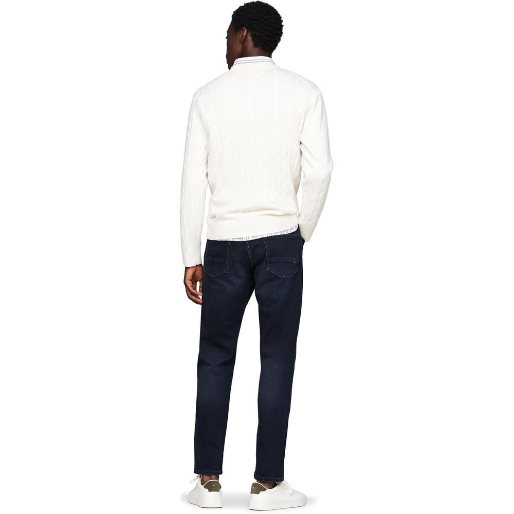 POLERA PARA HOMBRE TOMMY HILFIGER CUELLO REDONDO TEJIDO DE CABLE MANGA LARGA MARFIL - 3