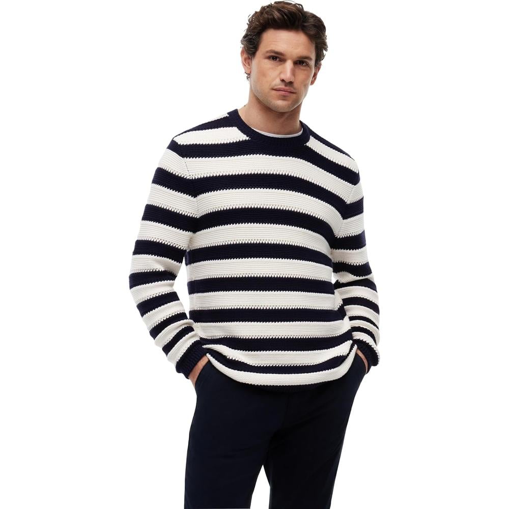 POLERA PARA HOMBRE TOMMY HILFIGER ESSENTIAL RELAXED FIT MANGA LARGA AZUL CIELO DESIERTO MARFIL - 1