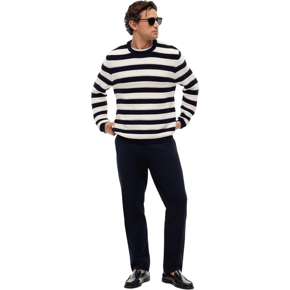 POLERA PARA HOMBRE TOMMY HILFIGER ESSENTIAL RELAXED FIT MANGA LARGA AZUL CIELO DESIERTO MARFIL - 3