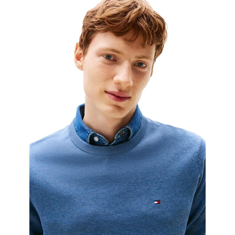 POLERA PARA HOMBRE TOMMY HILFIGER ESSENTIAL REGULAR FIT AZUL PETRÓLEO JASPEADO - 2