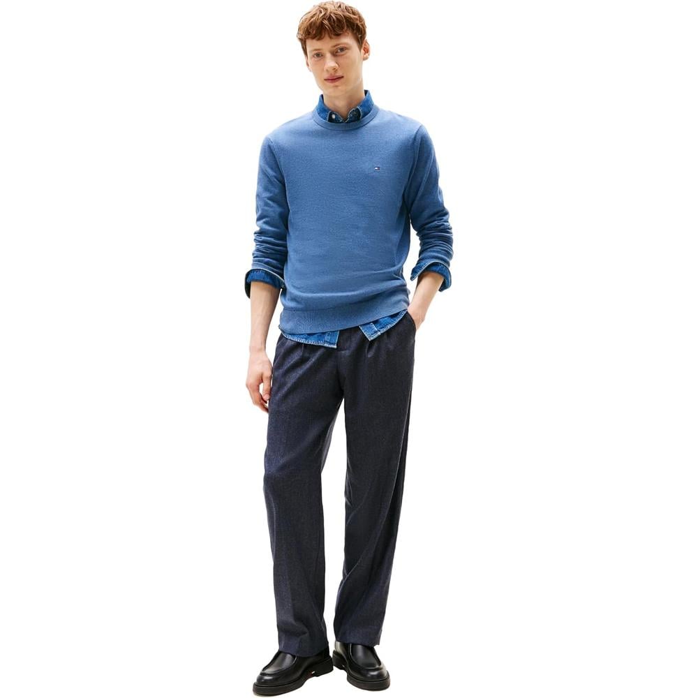 POLERA PARA HOMBRE TOMMY HILFIGER ESSENTIAL REGULAR FIT AZUL PETRÓLEO JASPEADO - 3