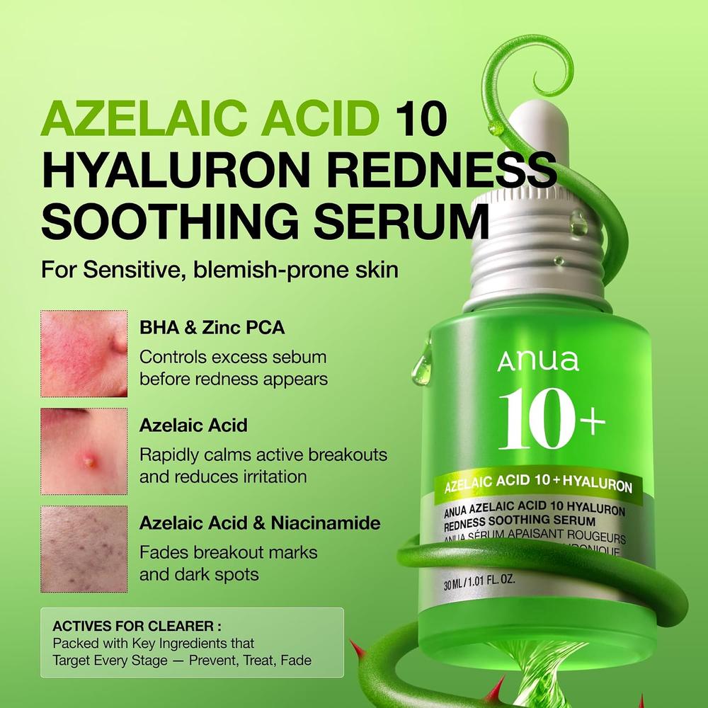 SÉRUM FACIAL ANUA AZELAIC ACID 10 HYALURON 1 OZ / 30 ML - 2