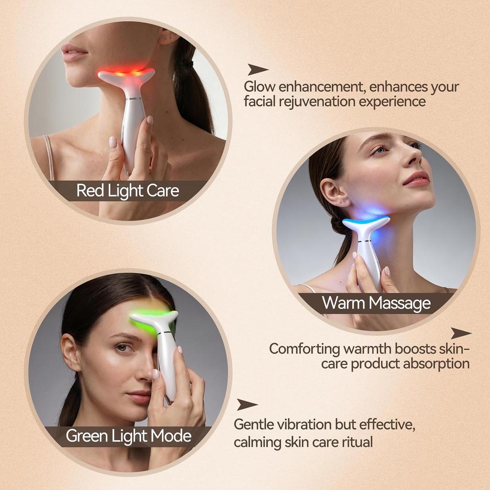 MASAJEADOR FACIAL 3 EN 1 CON VIBRACIÓN BLANCO - 2