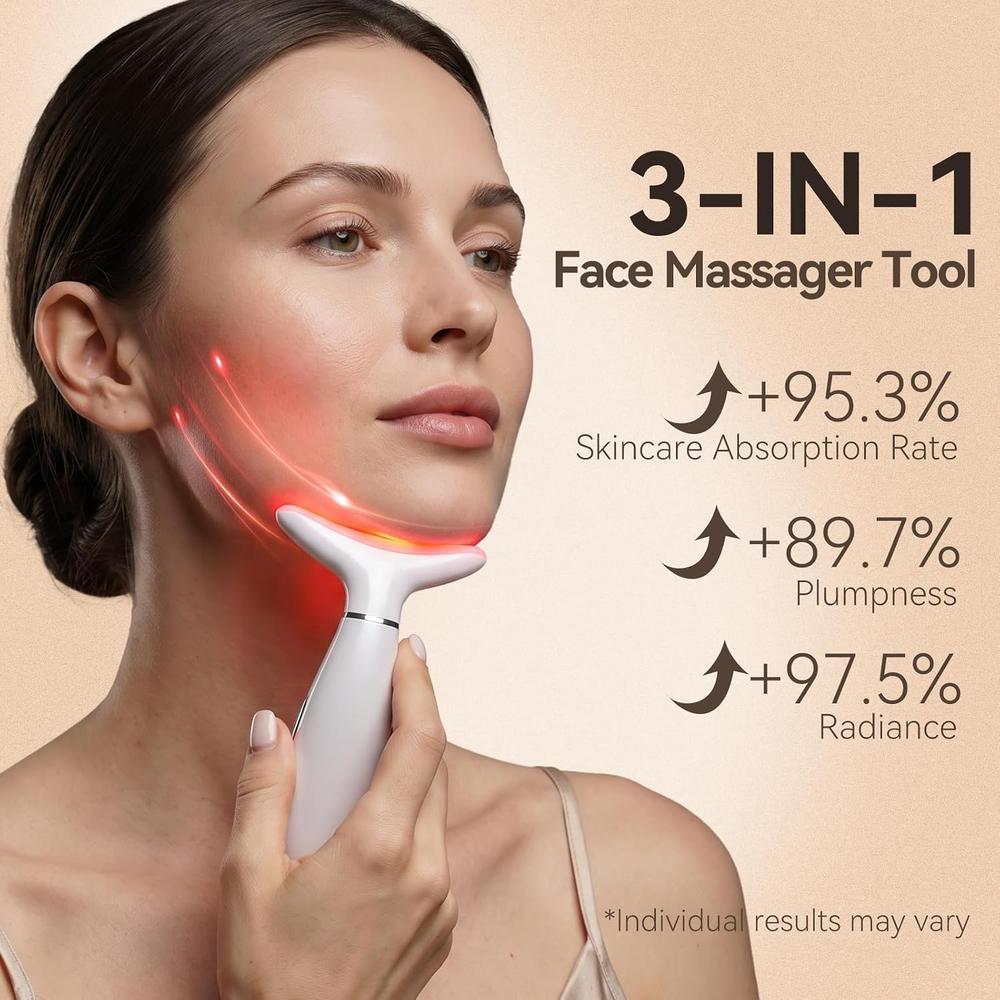 MASAJEADOR FACIAL 3 EN 1 CON VIBRACIÓN BLANCO - 4
