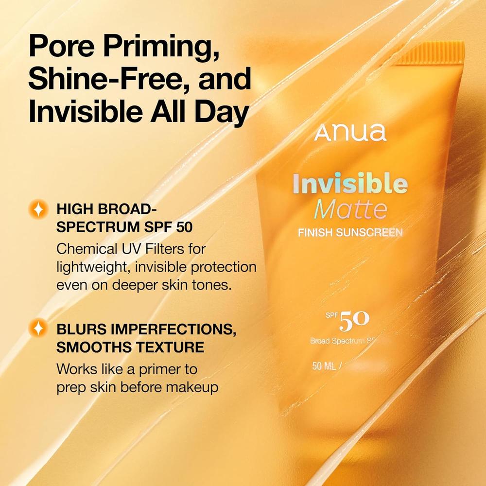 PROTECTOR SOLAR FACIAL ANUA INVISIBLE MATTE FINISH SPF 50 1.7 OZ / 50 ML - 3