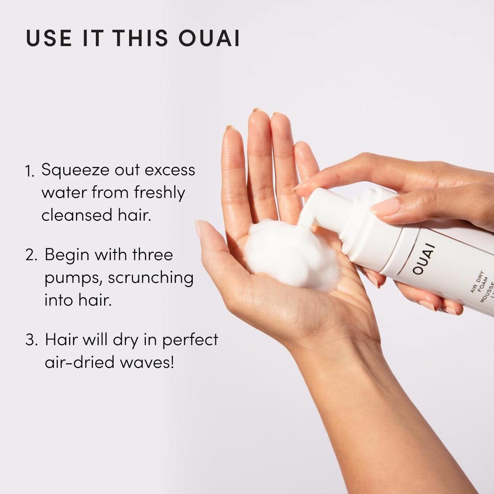 ESPUMA CAPILAR OUAI AIR DRY 4 OZ PARA RIZOS Y ONDAS 4 OZ / 120 ML - 3