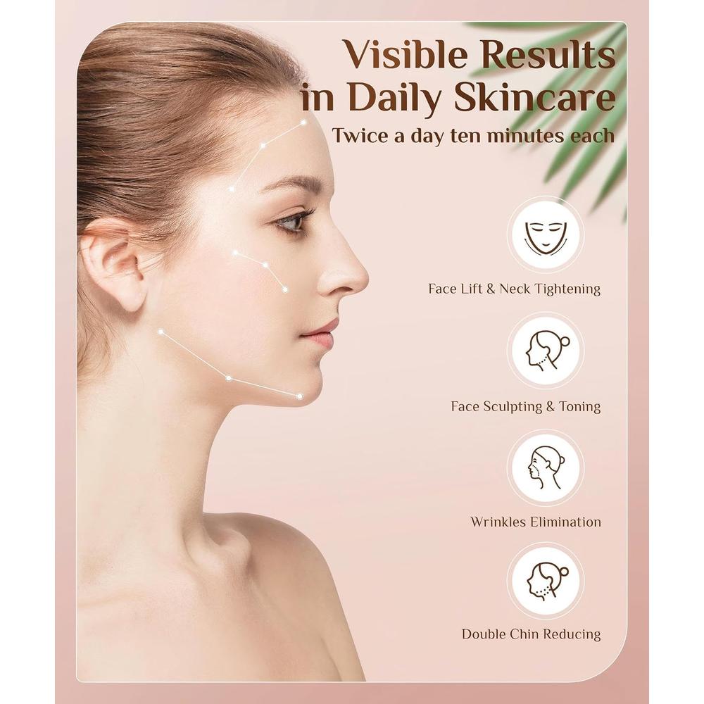 MASAJEADOR FACIAL GALVÁNICO 7 COLORES TERAPIA DE LUZ ROJA ROSA - 4