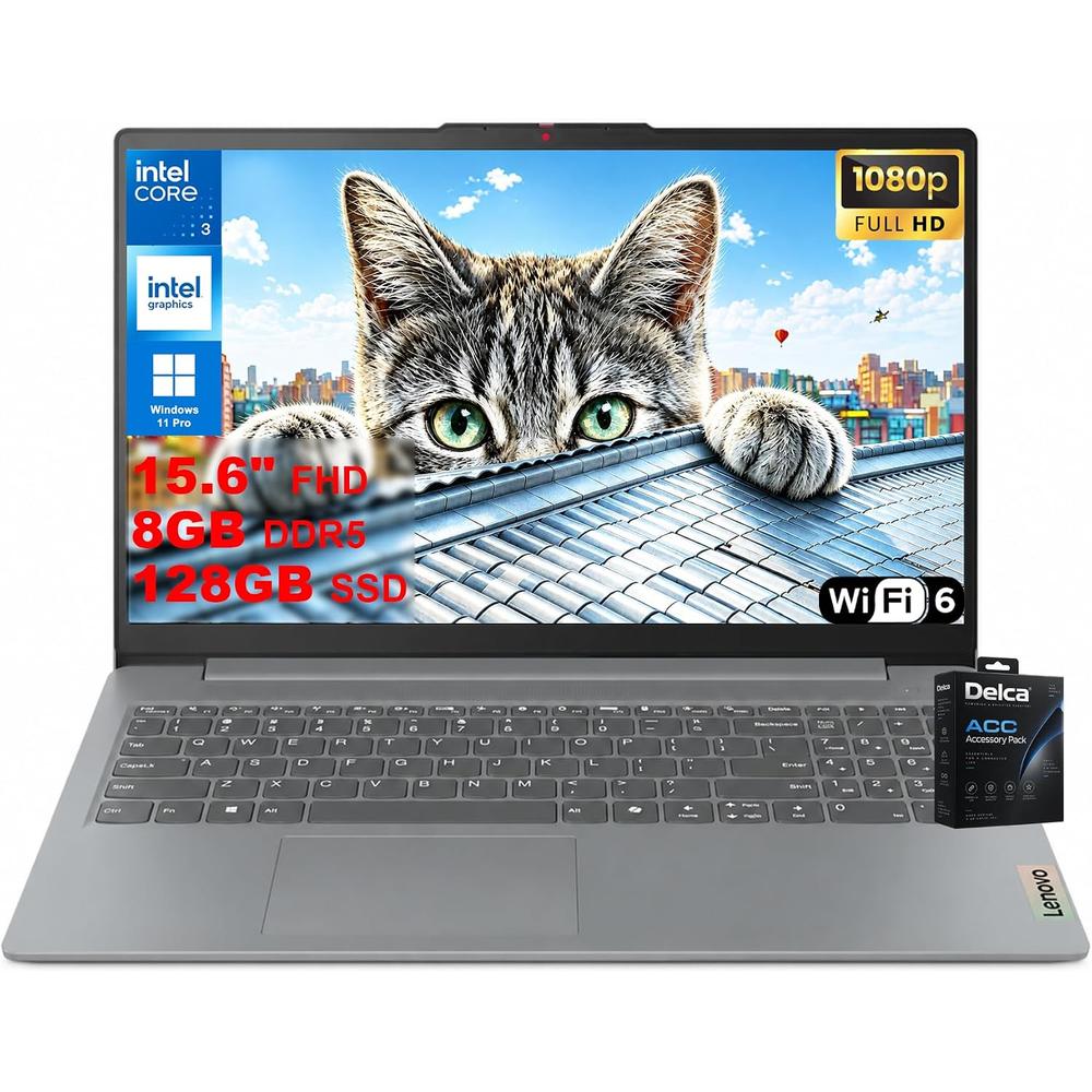 LAPTOP NOTEBOOK LENOVO IDEAPAD SLIM 3I INTEL N355 8GB 128GB UFS 15.6 FHD W11 | GRIS - 1
