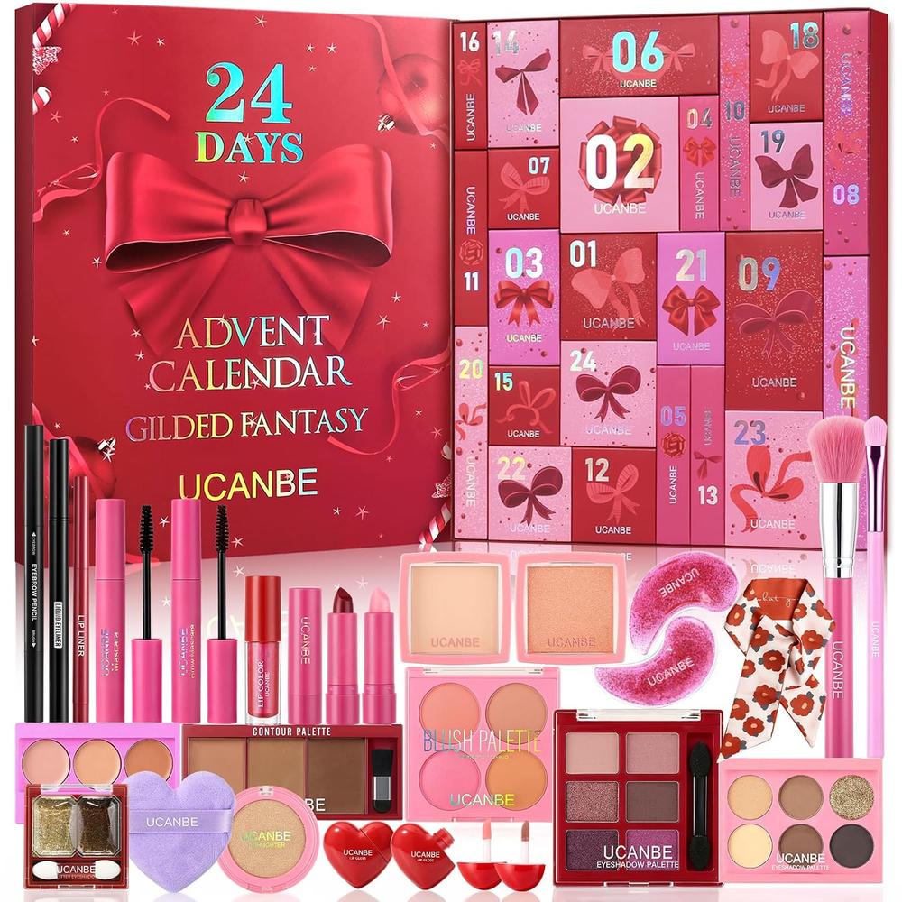 CALENDARIO DE ADVIENTO UCANBE 2026 24 DÍAS MAQUILLAJE ROJO - 1